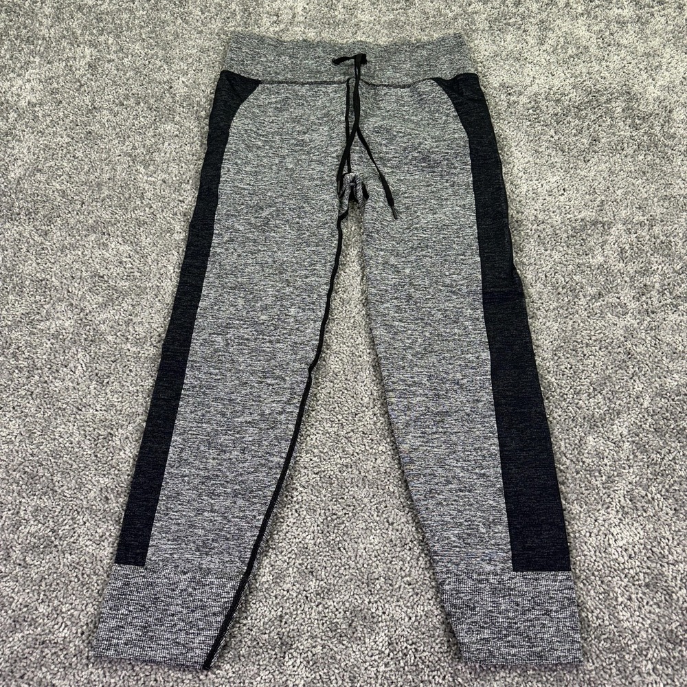 PINK ACTIVE Jogger Pants Womens XL Gray Colorblock Knit Stretch Activewear